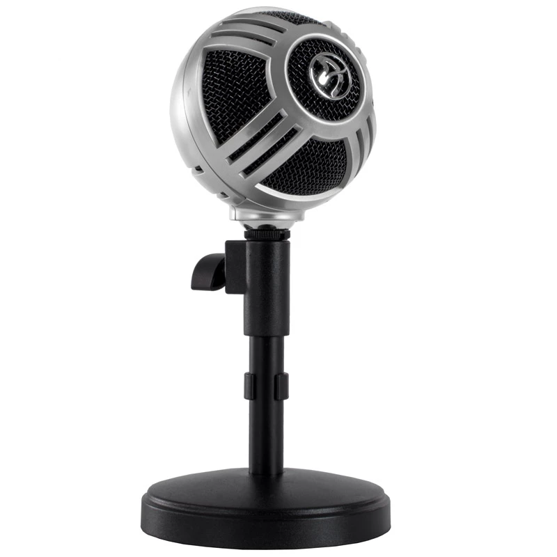 Micrófono de sobremesa Arozzi Sfera, USB - cromado