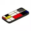 Funda protectora iKins para Apple iPhone 12 mini – diseño Mondrian negro