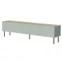 Mueble TV cama meble FELLINI 200x40x52 cm, marco verde oliva con acabado de roble aceitado