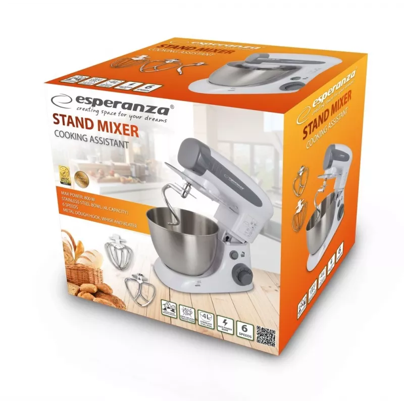 Esperanza EKM024 Cooking Assistant batidora de pie, 800 W, 4 l