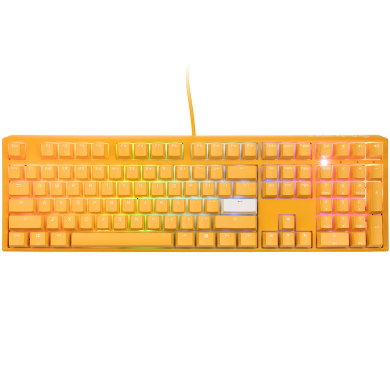Teclado gaming Ducky One 3 Amarillo, RGB-LED - MX-Azul (US)
