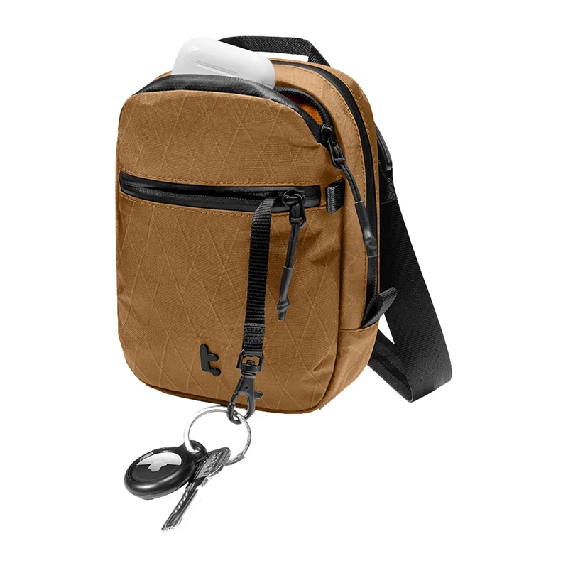 Bolsa de viaje Tomtoc Aviator-T37 con correa de hombro, tejido X-Pac, marrón