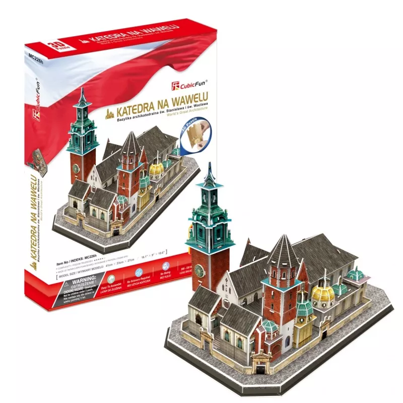 Puzle 3D cubicfun Catedral de Wawel – 101 piezas, maqueta
