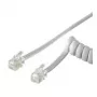 Wentronic Goobay Cable espiral para auricular de teléfono CCA (aluminio con revestimiento de cobre), blanco, 4 m – conector macho RJ10 (4P4C) a conector macho RJ10 (4P4C) (68601)