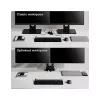 Manhattan Soporte de escritorio dual para TV y monitores (Full Motion con resorte de gas) con dock integrado, para pantallas de hasta 27 pulgadas, conexiones (x7): Ethernet, HDMI (x2), USB-A (x3) y USB-C, Power Delivery (100 W) al puerto USB-C (se requiere fuente de alimentación/cable USB-C por separado), VESA: 75x75 y 100x100 mm