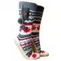 Glovii GOBM Zapatillas de casa botín mujer gris, rojo, blanco
