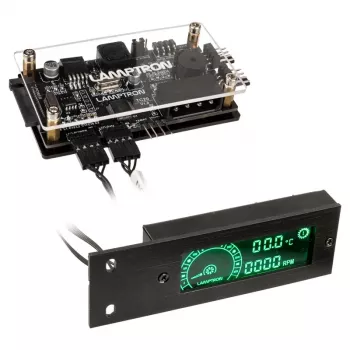 Controlador PCI de ventiladores y LED RGB Lamptron TC20, negro – hub de ventiladores/LED montado en ranura PCI