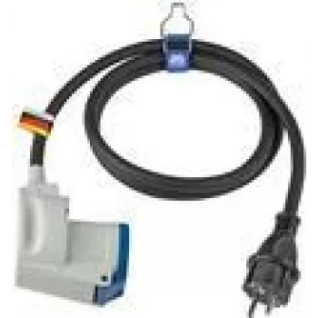 Cable adaptador de alimentación AS Schwabe 61483 conector macho Schuko a conector hembra acodado CEE 230V 16A