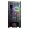 Montech X5M (B) caja de PC Micro Tower – Micro-ATX/Mini-ITX, 3x120mm frontal, 1x120mm trasero, compatible con fuentes ATX, 2x3,5 pulgadas + 4x2,5 pulgadas, negra