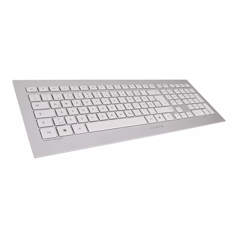 CHERRY DW 8000 Teclado Ratón incluido Oficina RF Wireless Francés Plata, Blanco