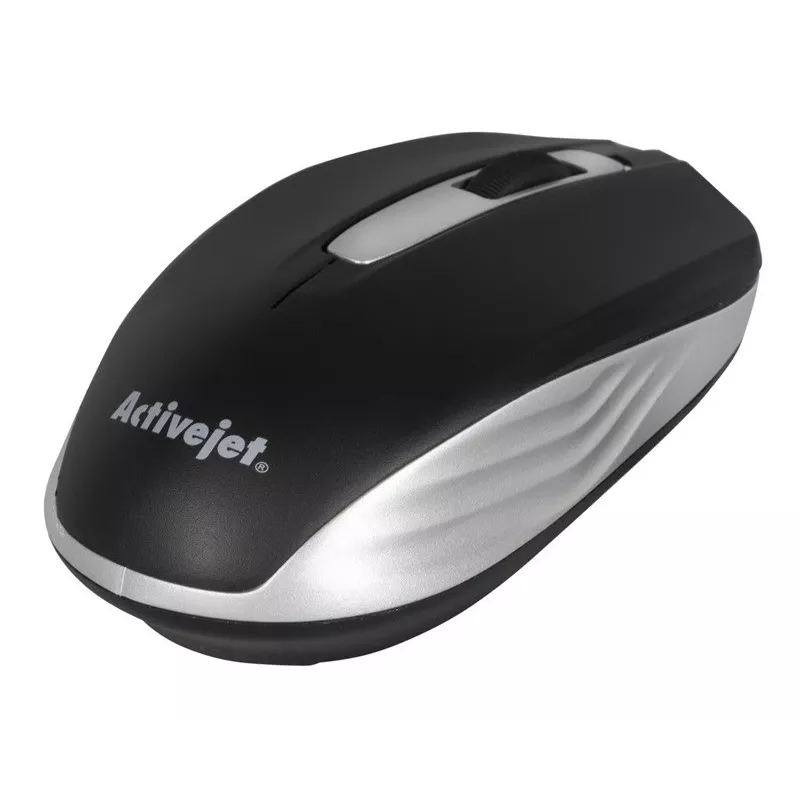 Ratón inalámbrico ActiveJet AMY-313, receptor RF-Nano, óptico 1200 DPI, ambidiestro, 3 botones, pila AA