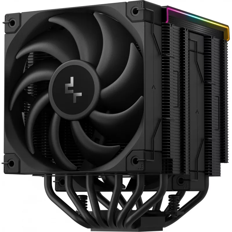 Ventilador de CPU DeepCool AK620 Digital PRO — ventilador de 120 mm, 1750 rpm, 25 dB, 12 V, compatible con LGA1700/AM5, negro