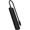 Adaptador multipuerto Satechi 7 en 1 USB-C Slim Ethernet (USB-C PD, 2x USB-A, HDMI 4K, Ethernet, lector de tarjetas micro/SD) (negro)