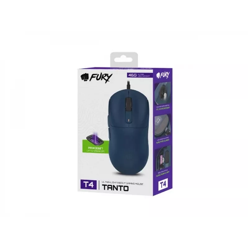 Ratón gaming FURY TANTO T4 12000DPI RGB AZUL NAVY PROGRAMABLE GAMING