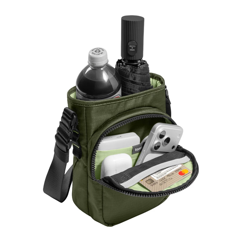 Bolsa Tomtoc GameOn-G50 Switch 2 JoyCarry Sling verde — bolsa de transporte para Nintendo Switch OLED y Switch 2