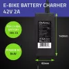 Cargador Qoltec 50761 para baterías de e-bike 36V | 42V | 2A | 5,5*2,5