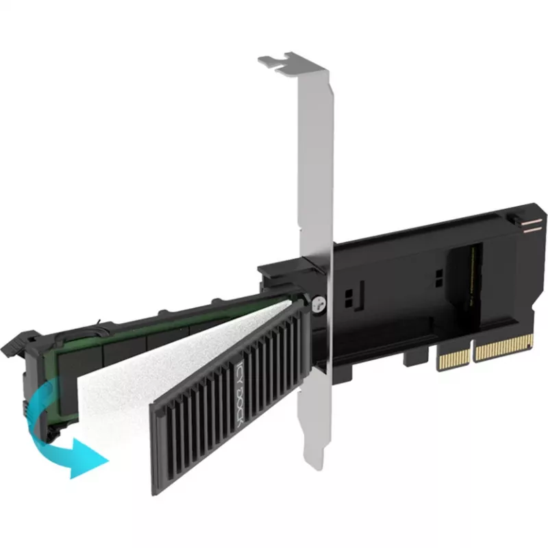 ICY DOCK MB305M4P-B Bandeja extraíble M.2 NVMe SSD a tarjeta adaptadora PCIe 4.0 x4