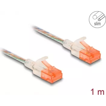 Cable de red DeLOCK RJ45 Cat.6A U/UTP fino 1 m transparente