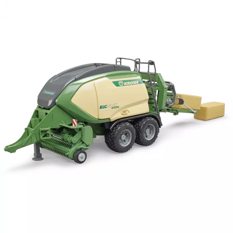 Bruder 02033 Krone Big Pack 1290HDP VC vehículo en miniatura, 1:16, con 2 pacas cuadradas, verde