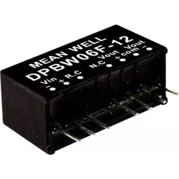 Fuente de alimentación AC/DC MEAN WELL DPBW06G-15, entrada 18–75 V, salida 15 V, 6 W