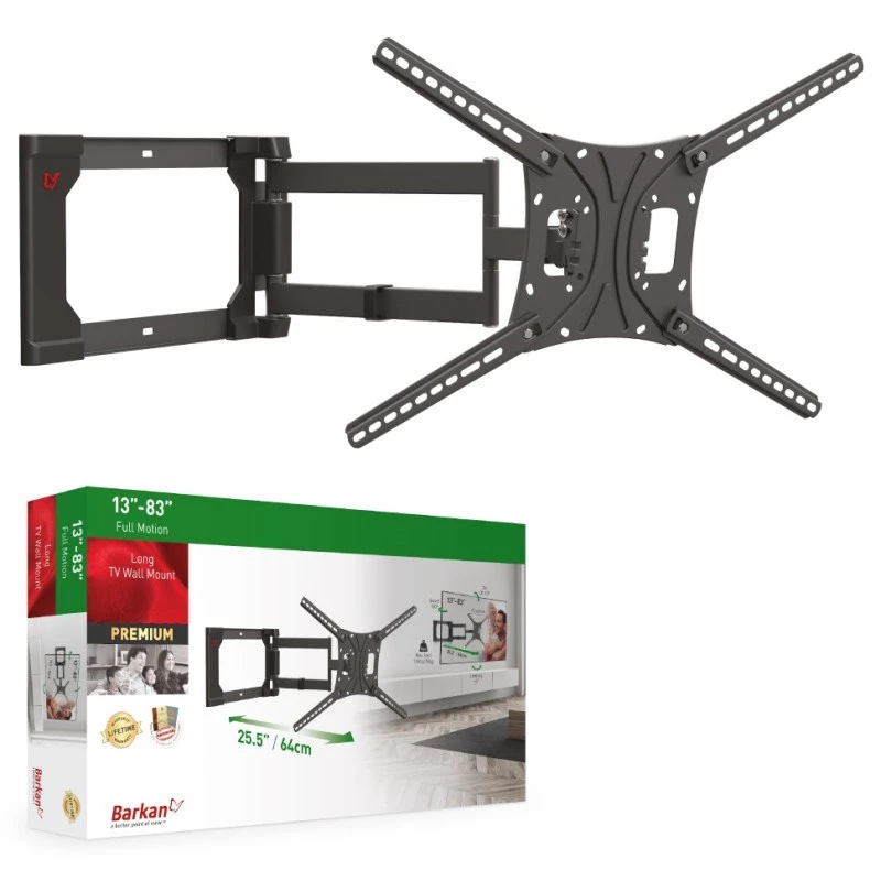 Soporte de TV Barkan Mounting Systems 4400 50 kg 2,03 m negro