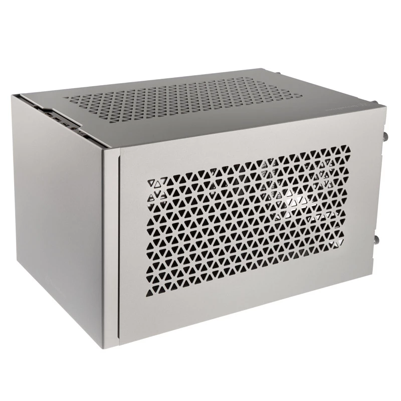 Caja Mini-ITX SILVERSTONE SST-SG15S, caja compacta de aluminio plateado