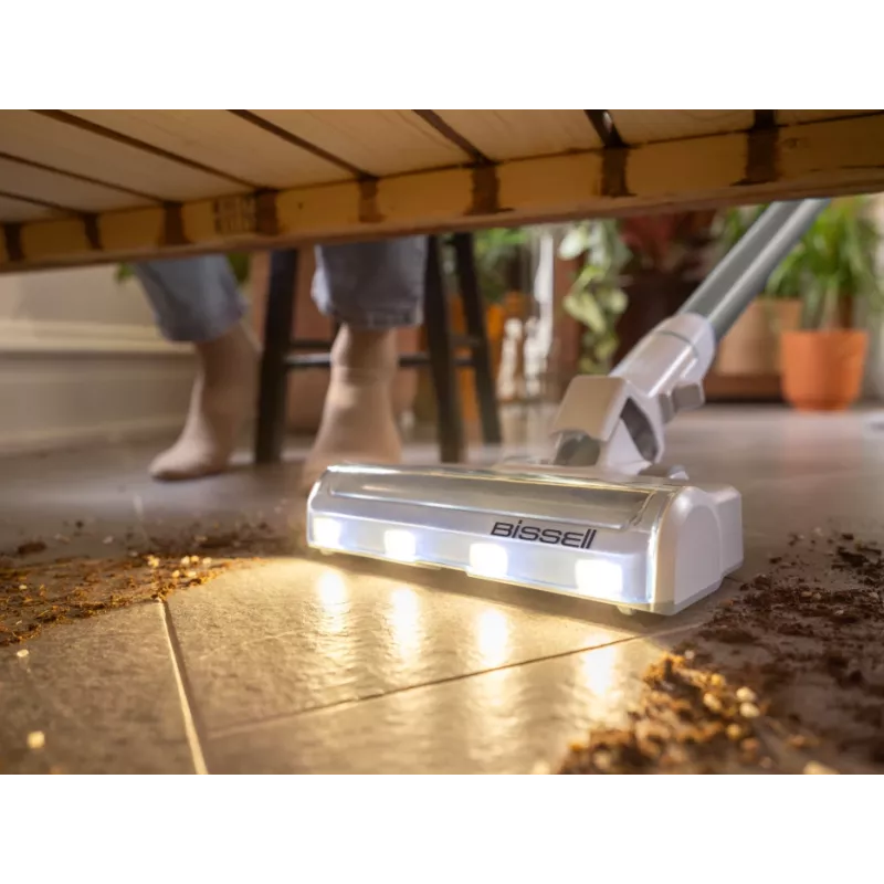 Aspirador vertical Bissell | PowerClean | Batería | 200 W | Duración (máx.) 40 min | Blanco cálido/Gris/Plata brillante