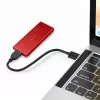 Caja SSD QOLTEC 51831 USB 3.0 para unidades M.2 SATA de hasta 2 TB, roja, compatible con longitud de 30 mm, hasta 4 unidades
