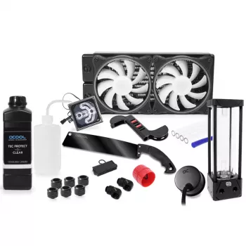 Alphacool 11992 - refrigerador líquido - acetal - acrílico - aluminio - latón - cobre - níquel - acero inoxidable - negro - transparente - 1/4 - 60 °C - 0,8 bar (11992)