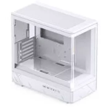 Caja torre midi mATX Jonsbo D200 blanca con cristal templado y mini indicador de temperatura