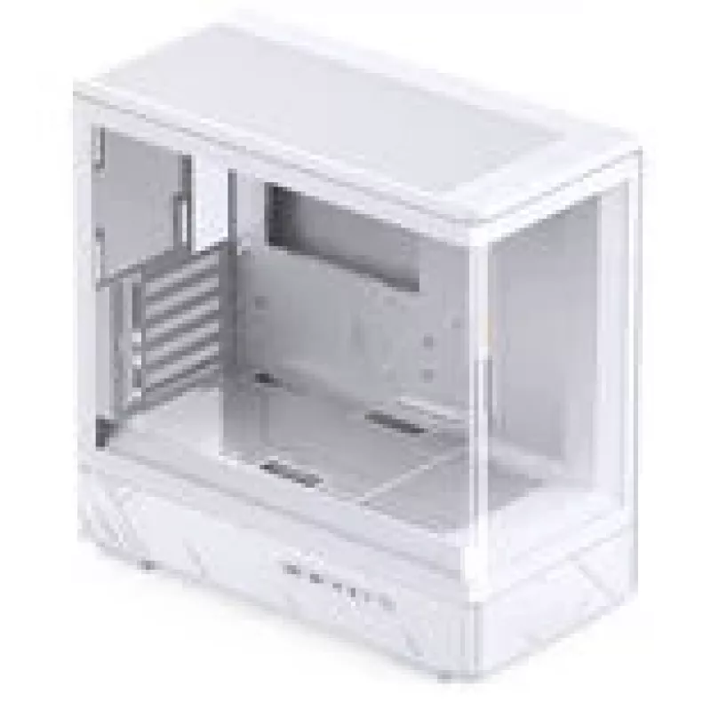Caja torre midi mATX Jonsbo D200 blanca con cristal templado y mini indicador de temperatura