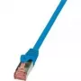 LogiLink PrimeLine - Cable de red - RJ-45 (M) a RJ-45 (M) - 0,5 m - SFTP, PiMF - CAT 6 - libre de halógenos, moldeado, con alivio de tracción - azul