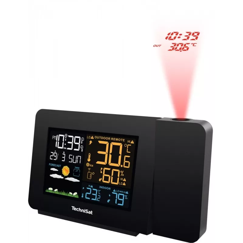 Estación meteorológica TECHNISAT Imeteo P1 inalámbrica con sensores de temperatura y humedad para interior y exterior
