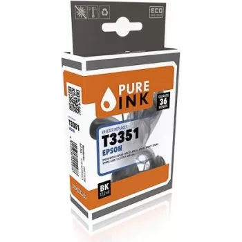 PURE INK EPST3351BK PI EPSON T3351 XP tinta black HC reconstruida 530 páginas chip 12.2ml - Compatible - Negro