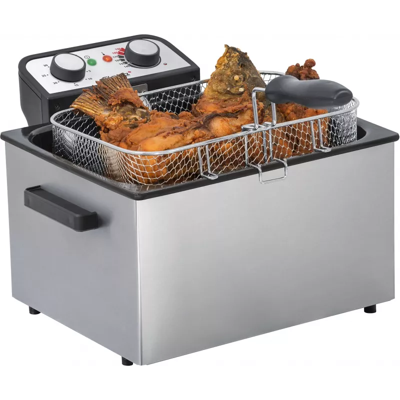 Freidora Steba DF 300 Double 5 L 3000 W negra acero inoxidable