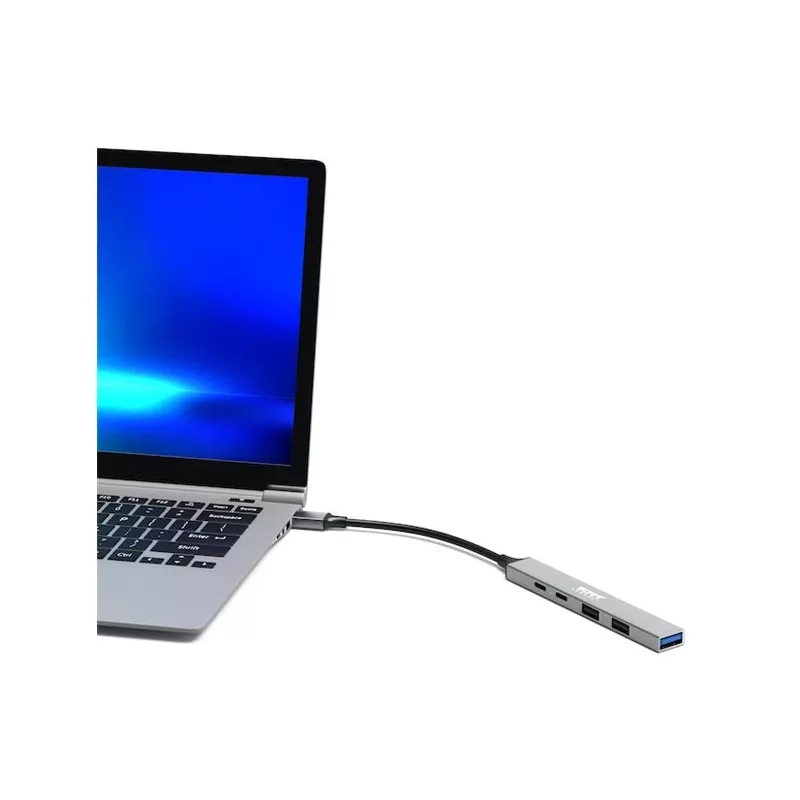 Hub USB Port Designs 900163 Type-C 5000 Mbit/s Plata