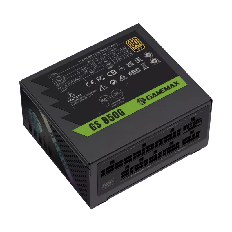 Fuente de alimentación Gamemax, 80 PLUS, Gold | GS 850G | 850 W