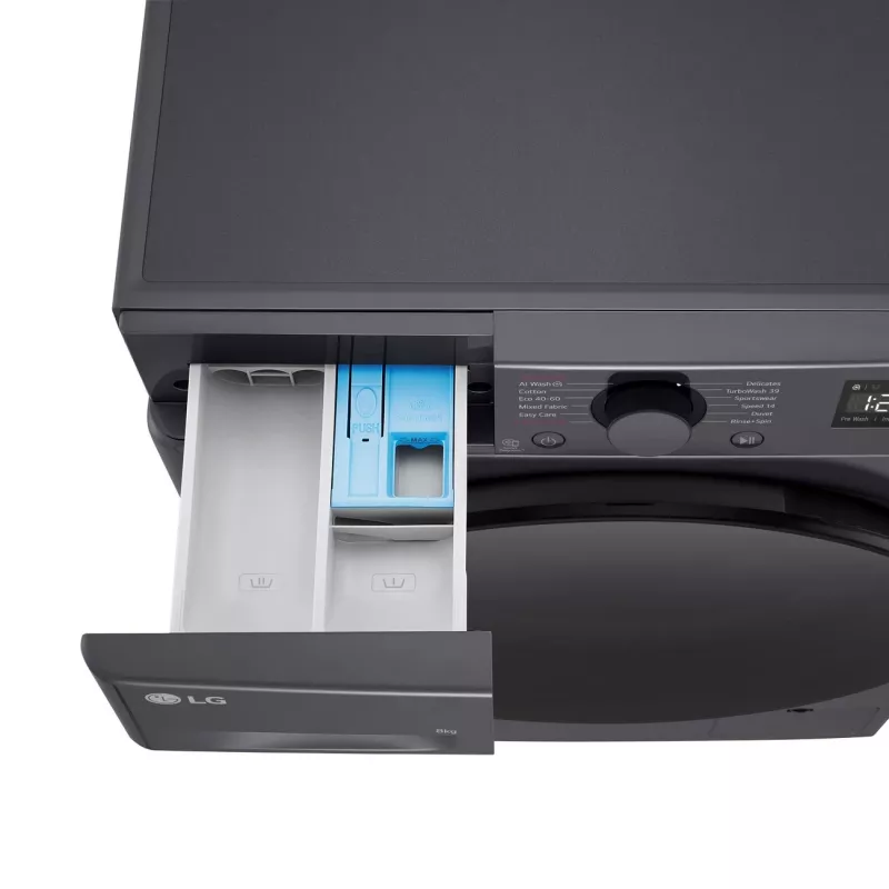 Lavadora LG F2WR508S2M — Carga frontal, 8 kg, 1200 rpm, A…