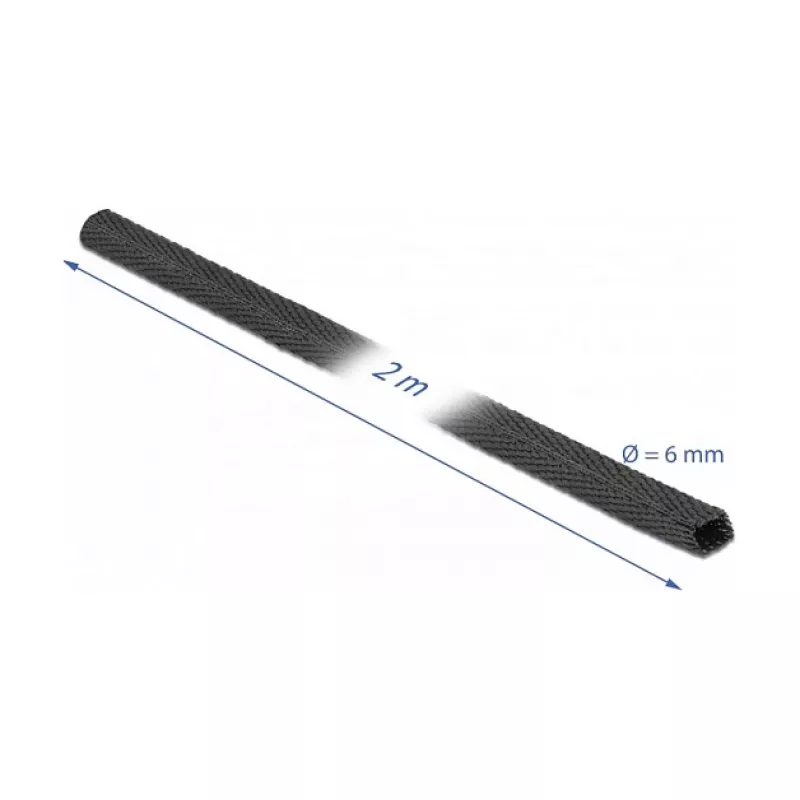 Tubo termorretráctil DeLOCK 20791 2 m x 6 mm negro