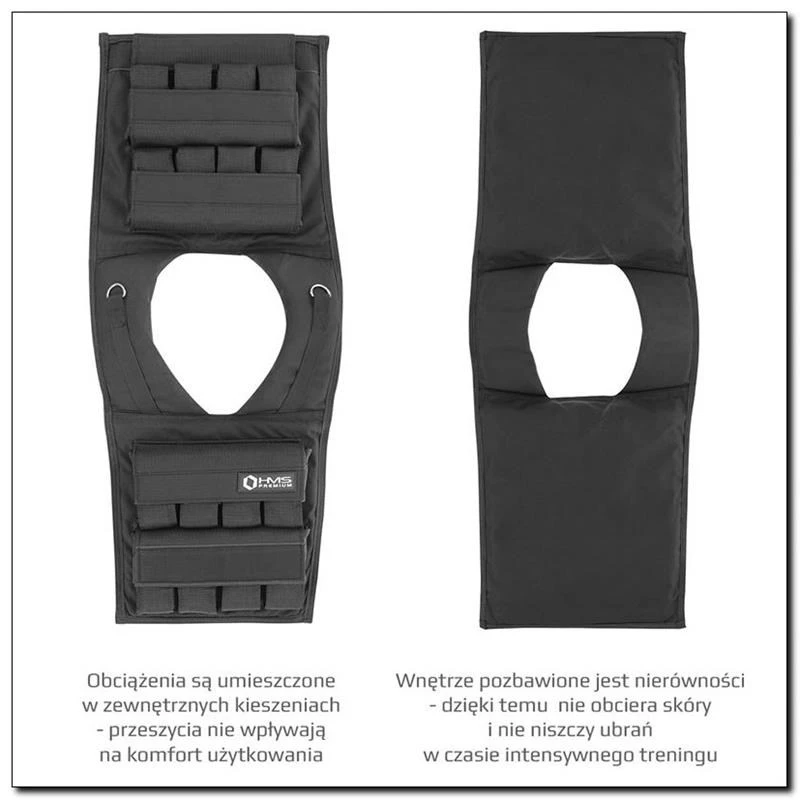 Chaleco de peso HMS Fitness KTO16 acero negro