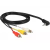 Adaptador de cable de vídeo DeLOCK 84504, 1,5 m, 3,5 mm a 3 x RCA, negro