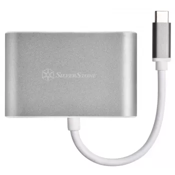 Adaptador de vídeo externo SILVERSTONE EP16 USB-C 3.1 con salidas HDMI y VGA