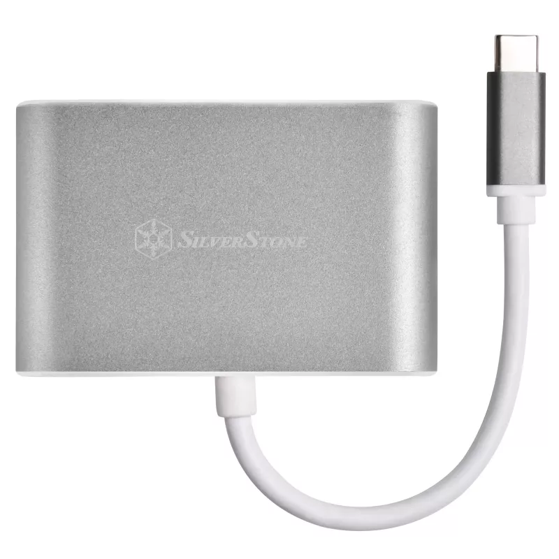 Adaptador de vídeo externo SILVERSTONE EP16 USB-C 3.1 con salidas HDMI y VGA