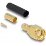 Conector macho coaxial SMA de crimpado DELOCK para cable LMR200 con tubo termorretráctil