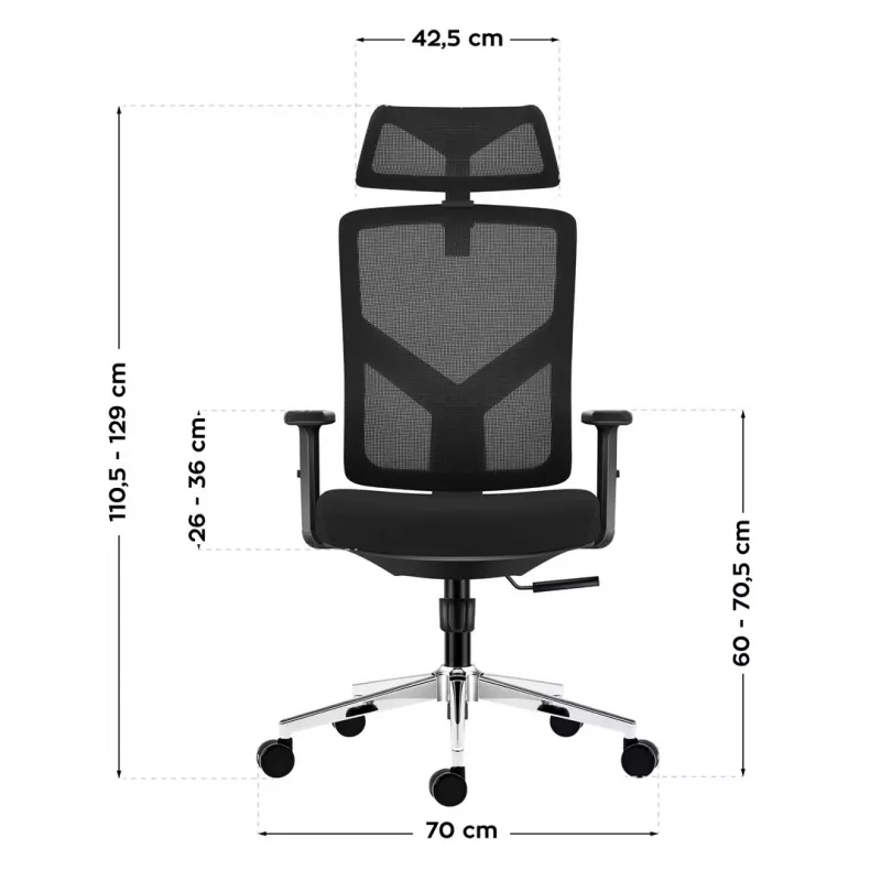Silla de oficina giratoria mark adler Manager 3.3 negra — diseño ergonómico, base giratoria