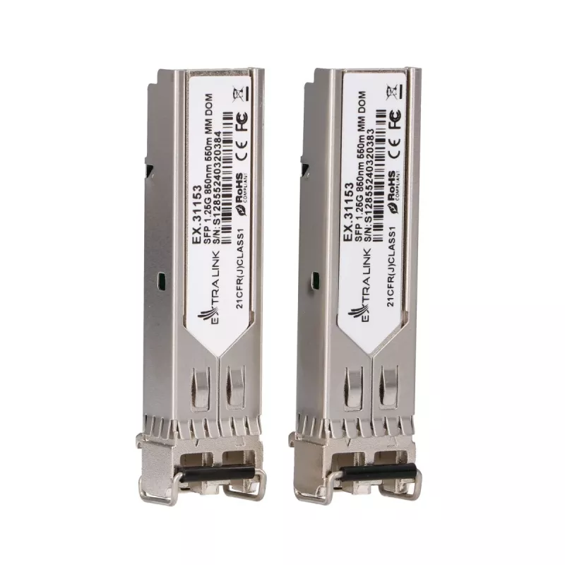 Módulo SFP Extralink 1,25 Gbit/s LC/UPC 850 nm 550 m multimodo (pack de 2)