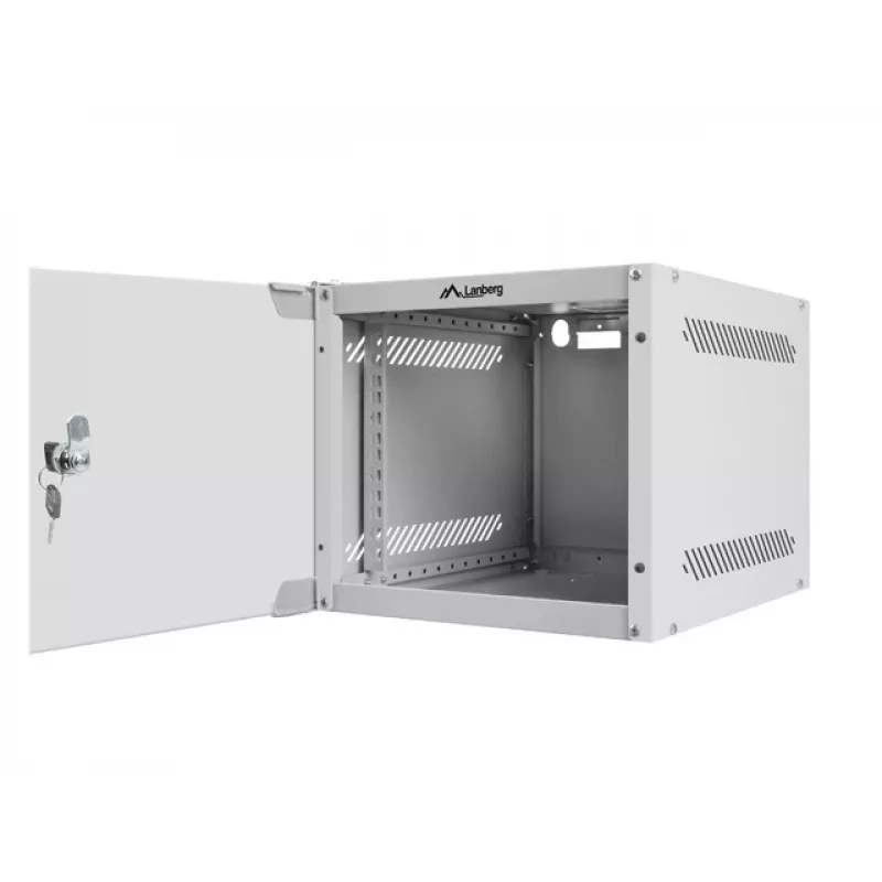 Lanberg WF10-2304-10S armario rack mural de 10" 4U, 280×310 mm, puerta de cristal, 20 kg, gris (RAL 7035)