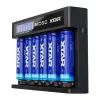 XTAR MC6C cargador multislot inteligente para celdas cilíndricas de Li-Ion, 6 ranuras, compatible con 18650/21700/AA, entrada 5V, negro