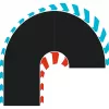 HYBRID Curva de horquilla 180° L/R, circuito de carreras