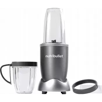 Batidora de vaso NUTRIBULLET NB606B 600W, jarra de Tritan 0,7L, 6 cuchillas, 1 velocidad, vaso de 500ml, gris